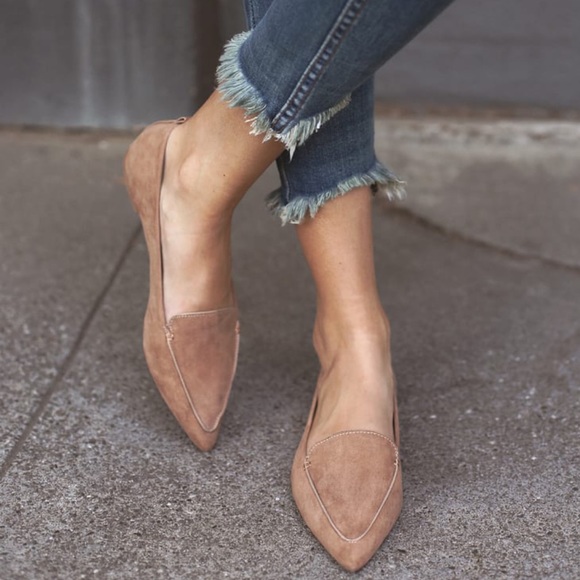 NWT Emmy Camel Suede Pointed Loafers - Picture 4 of 5